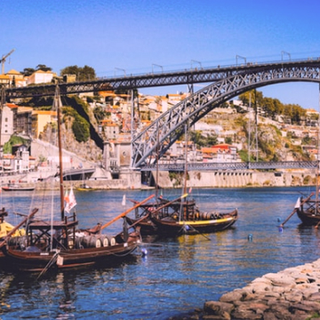 Boats in a Portuguese harbor