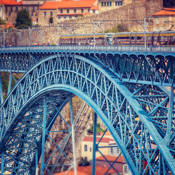 Blue iron bridge